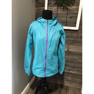 Columbia teal/purple girls windbreaker jacket size large